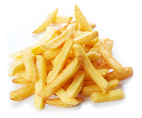 French fries isolated on white background