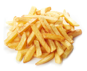 French fries isolated on white background
