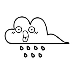 line drawing cartoon rain cloud