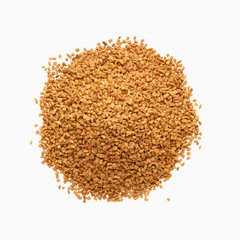Brown aromatic fenugreek seeds isolated on white background