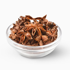 Anise stars spice closeup, abstract aromatic background