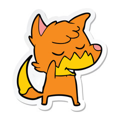 sticker of a friendly cartoon fox