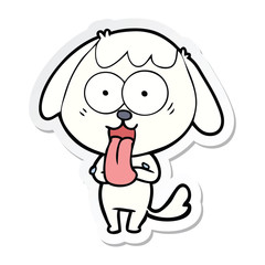 sticker of a cute cartoon dog