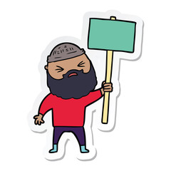 sticker of a cartoon man with beard