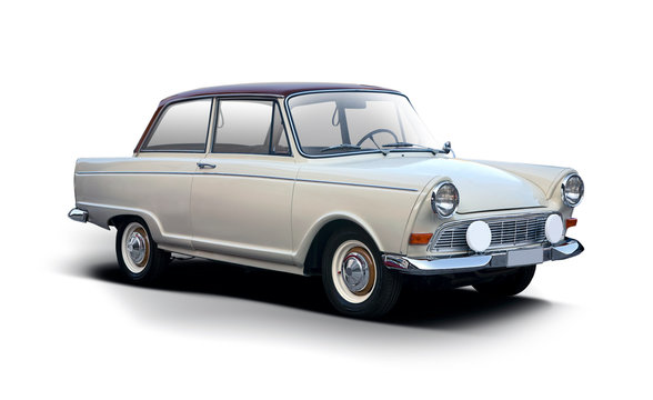 DKW F12 classic German car isolated on white background	