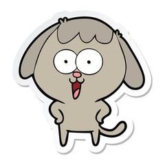 sticker of a cute cartoon dog