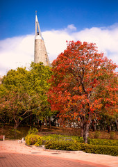 the Church is in a beautiful scenic location. beautiful nature