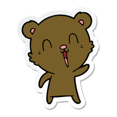 sticker of a happy cartoon bear