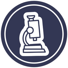 microscope and slide circular icon