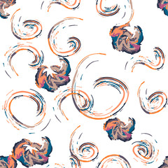 Seamless pattern ink line modern style. Vector grange print