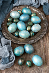 Easter still life with colorfull eggs
