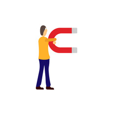 The man with the magnet vector graphics