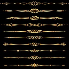 set of golden dividers and separators
