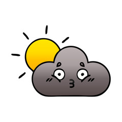 gradient shaded cartoon storm cloud and sun