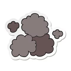 Poster sticker of a cartoon smoke cloud © lineartestpilot