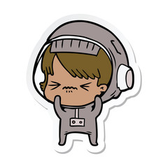 Fototapeta premium sticker of a angry cartoon space girl