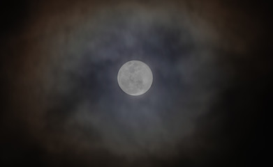 Naklejka na ściany i meble Full moon with clouds