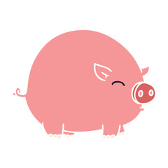 quirky hand drawn cartoon pig