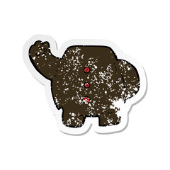 retro distressed sticker of a cartoon black bear body