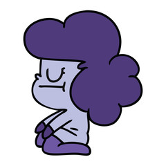 cartoon of a kawaii alien girl