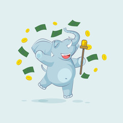 elephant sticker emoticon jumping
