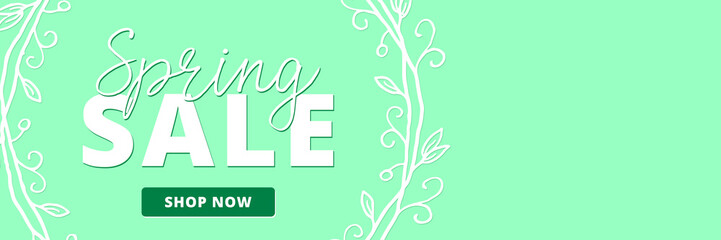 spring sale banner background with wreath