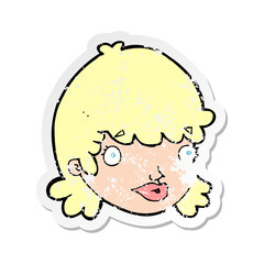retro distressed sticker of a cartoon doodle
