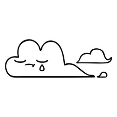 line drawing cartoon white cloud