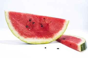 Sliced of watermelon isolated on white background