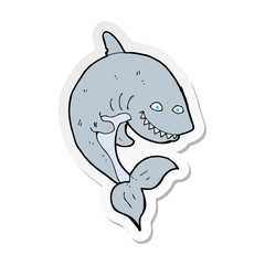 Naklejka premium sticker of a cartoon shark