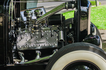Vintage hot rod with flathead engine