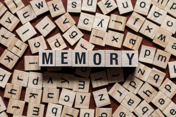 the word of MEMORY on building blocks concept