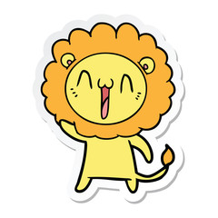 sticker of a happy cartoon lion