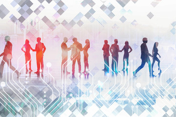 Business people in circuit city