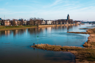 Obraz premium Deventer city view at the river the IJssel, province Overijssel the Netherlands
