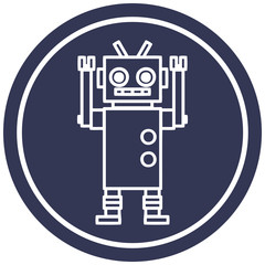 dancing robot circular icon