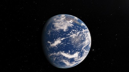 Planet Earth from space 3D illustration orbital view, our planet from the orbit, world, ocean, atmosphere, land, clouds, globe (Elements of this image furnished by NASA)