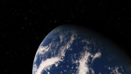 Planet Earth from space 3D illustration orbital view, our planet from the orbit, world, ocean, atmosphere, land, clouds, globe (Elements of this image furnished by NASA)