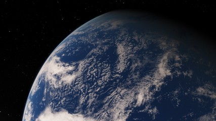 Fototapeta na wymiar Planet Earth from space 3D illustration orbital view, our planet from the orbit, world, ocean, atmosphere, land, clouds, globe (Elements of this image furnished by NASA)