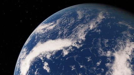 Planet Earth from space 3D illustration orbital view, our planet from the orbit, world, ocean, atmosphere, land, clouds, globe (Elements of this image furnished by NASA)