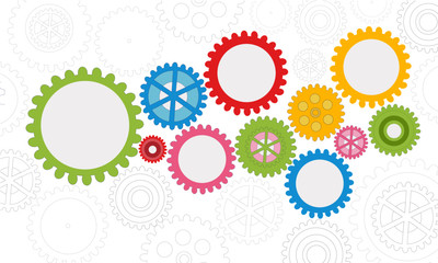 Colorful Gears Business Life Concept - Illustration