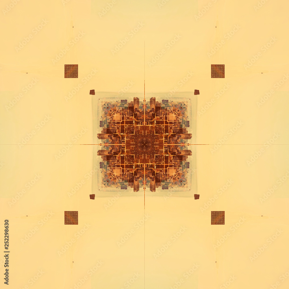 Poster abstract geometric symmetrical fractal background pattern design