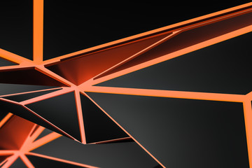 Abstract black and orange triangular pattern