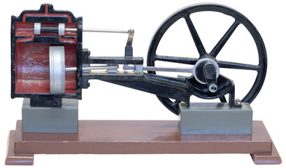 Retro model of a steam engine in the section