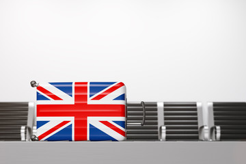 Suitcase with national flag of the UK