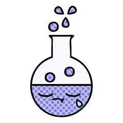 comic book style cartoon test tube