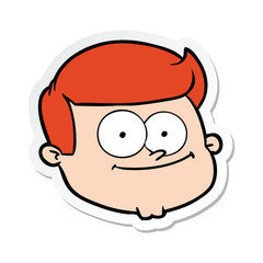 sticker of a cartoon male face