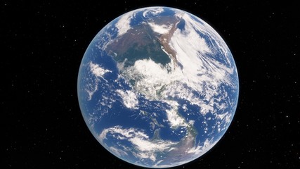 Planet Earth from space 3D illustration orbital view, our planet from the orbit, world, ocean, atmosphere, land, clouds, globe (Elements of this image furnished by NASA)