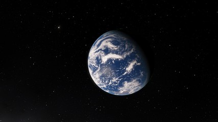 Planet Earth from space 3D illustration orbital view, our planet from the orbit, world, ocean, atmosphere, land, clouds, globe (Elements of this image furnished by NASA)