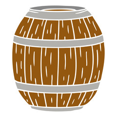cartoon doodle of a wooden barrel